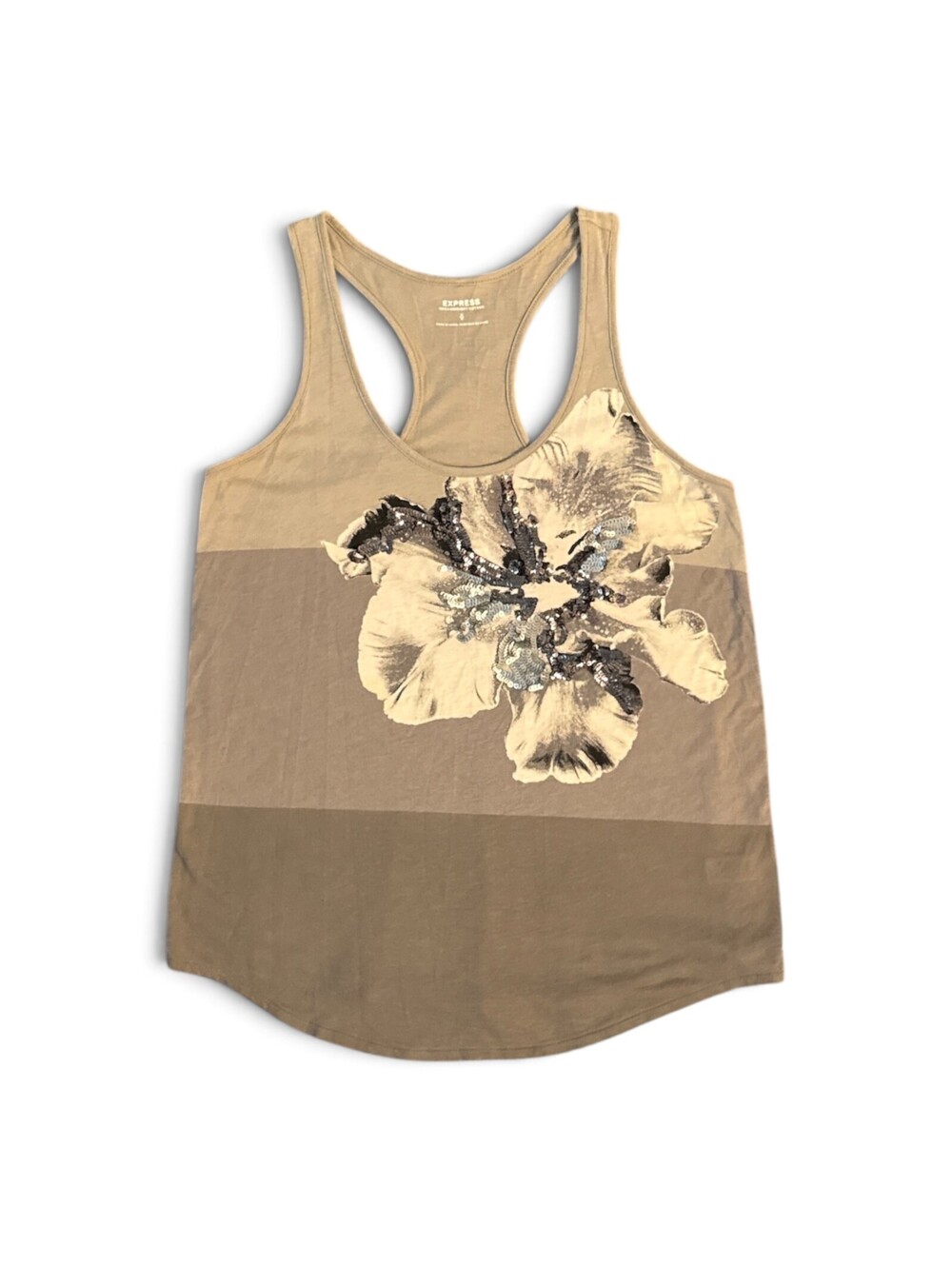 Express Colorblock Racerback Tank Top Sequin Floral - Picture 3 of 5